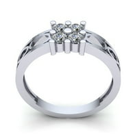 Muški ovalni klasični dijamantni prsten s okruglim rezom od 0,25 karata za godišnjicu zaruka od 10 karatnog ružičastog,