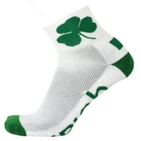 Irske bijele čarape za Dan svetog Patrika - zaljev Donegal-Uniseks - Jedna veličina - četvrtina