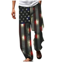 Hanas muške hlače ravno američki dan neovisnosti 3d modni kreativni casual hlače crne s