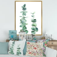 Dizajnirati 'Green Eucalyptus Branch' Tropska uokvirena platna zidna umjetnička tiska