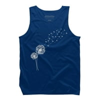 Sjemenke maslačka koje lepršaju na povjetarcu, muška majica bez rukava s printom u Kraljevsko plavoj boji - dizajn