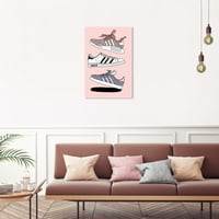 Wynwood Studio Canvas Sparkle Kolekcija tenisica Moda i glam cipele zidne umjetničke platno print Pink Metallic