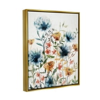 Stupell Industries Mješoviti cvjetni vrtni klice botanička i cvjetna slika Zlatni plutač uokviren umjetnički print