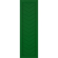 Ekena Millwork 18 W 33 H TRUE FIT PVC jednostruka ploča Chevron Moderni stil Fiksni nosači, Viridian Green