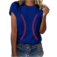 Ženska majica kratkih rukava s grafičkim printom, Modni ljetni top s okruglim vratom, majica za ljubitelje bejzbola