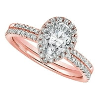 Prsten u obliku kapljice vode s punim dijamantom u obliku ljubavi Moda šuplji dijamant s navojem
