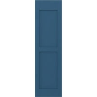 Ekena Millwork 15 W 37 h Americraft Dvije jednake ravne ploče vanjske prave drvne rolete, boravište plavo