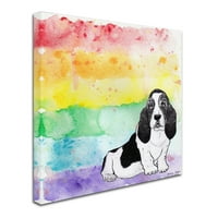 Zaštitni znak likovna umjetnost 'Rainbow Basset Hound' platno umjetnost Tammy Kushnir