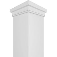 Ekena Millwork 6 W 5'H Premium Square Neored Smooth PVC Endura-Craft Column Wrap Kit, Prairie Capital & Base