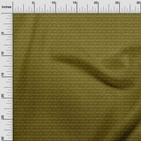 Jednobojna pamučna tkanina s blokovskim printom u obliku dijamanata i lišća širine dvorišta