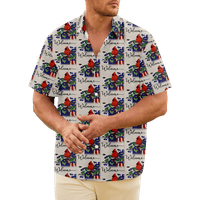4. srpnja Muška havajska košulja s ovratnikom s državnom zastavom SAD-a ulična ležerna odjeća s kratkim rukavima