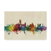 Zaštitni znak likovne umjetnosti 'Canterbury England Skyline' platno umjetnost Michaela Tompsetta