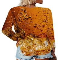 Capreze žene vrhovi majica s dugim rukavima majica mjehurića majica majica casual pulover oktoberfest tunika bluza