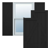Ekena Millwork 18 W 40 H TRUE FIT PVC Dvije panelske seoske kuće Fiksni nosači W z-bar, crno