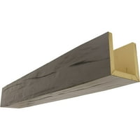 Ekena Millwork 10 W 6 h 24'l 3-strana Riverwood Endurathane Fau Wood Strop greda, izgorjela medena rosa