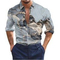 Rasprodaja muška majica s printom bez položaja dugih rukava s reverom obična košulja za plažu ležerna majica gornji