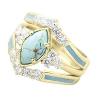 Prstenovi za žene modni prirodni tirkizni i dijamantni prsten za majčin rođendanski poklon nakit za žene udobno