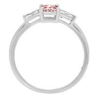 0,8 karatni ružičasti dijamantni dijamantni prsten od bijelog zlata od 18 karata, veličina 8