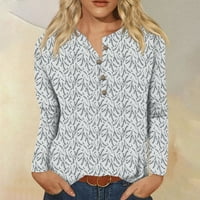Fragarn ženske bluze zazor za print pulover vrhovi okrugli vrat ležerna majica dugih rukava bluza majice tunika