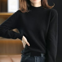 Jesenski džemperi za žene Turtleneck Visoki ovratnik Pleteni jesenski zimski pulover dugih rukava Čvrsto labavo