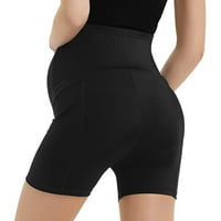 Tajice za žene udobnost sportski lift joga hlače fitness trčanje materinstva kratke hlače crne veličine m
