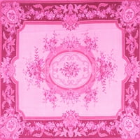 Ahgly Company zatvoreni kvadratni medaljon ružičaste francuske prostirke, 4 'Trg