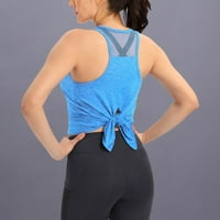 Ženska joga majica s vezicama na leđima mreža za vježbanje sportska majica kratkih rukava labavi sportski top