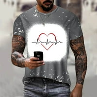 & Muška majica kratkih rukava za Valentinovo za par, ležerna novost, majice sa smiješnim otkucajima srca, mekani