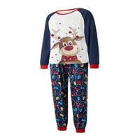 Obiteljski Božićni pidžama Set koji odgovara vrhu dugih rukava s printom Moose i hlačama s elastičnim pojasom