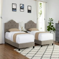 Brianna tapecirani krevet s gumbnim gumbom, višestrukim veličinama i bojama