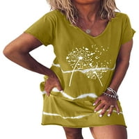 Ženska vrećasta sundress u obliku tunike u obliku tunike majica kratkih rukava boemske minidresses na pruge s