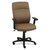 Kožna okretna stolica s visokim naslonom i nagibom, može izdržati do 10 kg, tamno sivo sjedalo, tamno smeđi naslon,