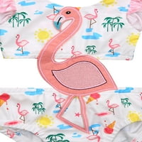 Kupaćih kostima za djevojčice s volanima i flamingom, kupaćim kostimom, odjećom za plažu, kupaćim kostimom, kupaćim
