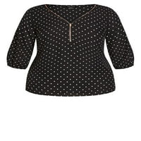 City Chic Womens Plus Sexy Fling Print Top