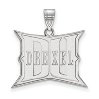 Sterling Silver Rh-obloženi logotip Drexel Sveučilište veliki privjesak; za odrasle i tinejdžere; za žene i muškarce
