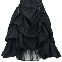 Lolmot gotičke haljine za žene modni rukavi bez rukava corset steampunk slojevi slojevi haljina patentni zatvarač