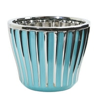 7,5-inčna tirkizna vaza sa srebrnim oblogama