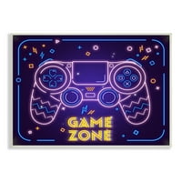 Stupell Industries Vivid Neon Style Igra Zone Arcade Gamer Sign 10, Dizajn Ziwei Li