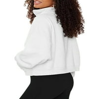 Ženska majica pulover od flisa dugi rukav Casual vrhovi sportski bijeli američki