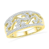 10-karatni filigranski prsten od žutog zlata s okruglim dijamantom