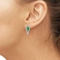 Carat T.G.W. Chrome Diopside i bijeli dijamantni naglasak Sterling Silver 3-komad set nakita