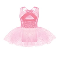 Dječja Tutu haljina sa svjetlucavim šljokicama za djevojčice lirska plesna haljina za umjetničko klizanje gimnastičko