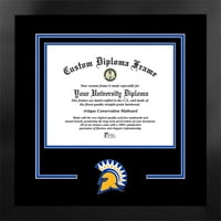Diploma Državnog sveučilišta San Jose 11. 9.5. u crnom okviru Manhattana s bonus slikama kampusa litografija
