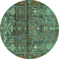 Ahgly Company zatvoreni okrugli perzijski tirkizno plavi tradicionalni prostirke, 3 'krug