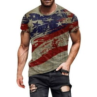 Man thirt muška ljetna moda casual okrugli vrat 3D digitalni tisak Dan neovisnosti majica kratki rukavi vrh kratkih