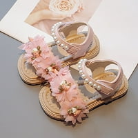 Sandale za djevojčice; ljetne dječje cipele s mekim potplatom; princezine cipele s bisernim cvjetovima za djevojčice;