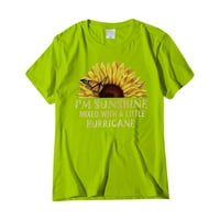 Ženske majice s printom suncokreta i leptira s printom slova, grafičke majice kratkih rukava s okruglim vratom,