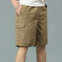 Muške hlače, muške ljetne teretne kratke hlače, široke pamučne jednobojne hlače s pet džepova, Ležerne hlače s