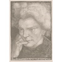 Richard Nicolaüs Roland Holst Black Modern Framed Museum Art Print pod naslovom - Portret nepoznate žene