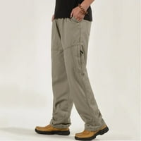 Muške hlače modno casual trening trčanje labavim pamukom plus džep džep up elastične hlače struka hlače opušteno